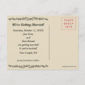 Greyhound Hunde Silhouetten Hochzeit Sichern Sie d Ankündigungspostkarte (Rückseite)