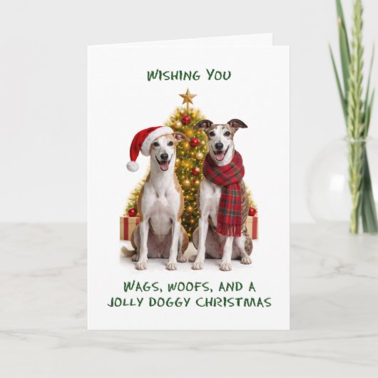 Greyhound-Hunde Weihnachten (Vorderseite)