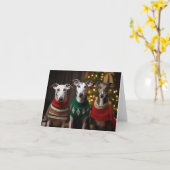 Greyhound Hunde Weihnachtskarte Karte (Gelbe Blume)