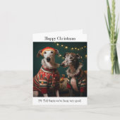 Greyhound Hunde Weihnachtskarte Karte (Vorderseite)