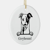 Greyhound Hundeschmuck Keramik Ornament (Rechts)
