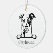 Greyhound Hundeschmuck Keramik Ornament (Links)