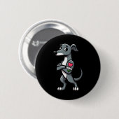 Greyhound I Liebe Grandpa Funny Dog Tattoo Button (Vorne & Hinten)