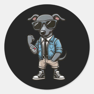 Greyhound I Liebe Vater Funny Dog Tattoo Runder Aufkleber