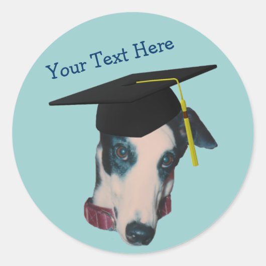 Greyhound in Graduation Cap Funny Dog Sticker (Vorderseite)