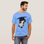 Greyhound in Graduation Cap Funny Dog T-Shirt (Vorne ganz)
