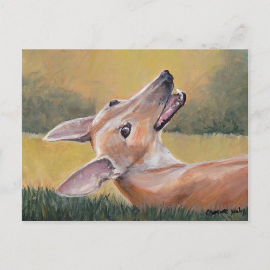Greyhound in Grass Dog Art Postcard Postkarte (Vorderseite)