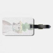 Greyhound in Grüner Nylonhut 2 Gepäckanhänger (Rückseite horizontal)