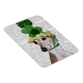 Greyhound in Grüner Nylonhut 2 Magnet (Rechte Seite)