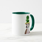 Greyhound in Grüner Nylonhut 2 Tasse (VorderseiteRechts)