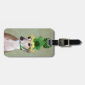 Greyhound in Grüner Nylonhut Gepäckanhänger (Vorderseite horizontal)