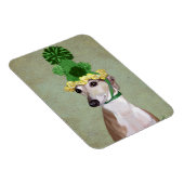 Greyhound in Grüner Nylonhut Magnet (Rechte Seite)