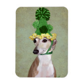 Greyhound in Grüner Nylonhut Magnet (Vertikal)