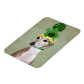 Greyhound in Grüner Nylonhut Magnet (Linke Seite)