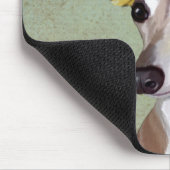 Greyhound in Grüner Nylonhut Mousepad (Ecke)