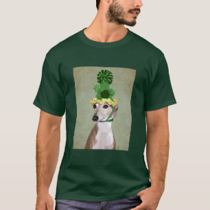Greyhound in Grüner Nylonhut T-Shirt