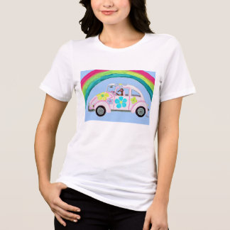  Greyhound in Hippy Car T-Shirt Tri-Blend Shirt