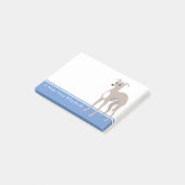 Greyhound-Individuelle Name Post-it Klebezettel (angewinkelt)