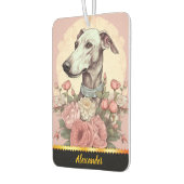 Greyhound inmitten blühender Rose des Frühlings Autolufterfrischer (Links)