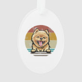 Greyhound Is Watching The Snow Christmas Gift Ornament (Rückseite)