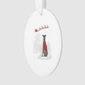 Greyhound Is Watching The Snow Christmas Gift Ornament (Vorderseite)