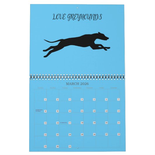 Greyhound Kalender (Mär 2026)
