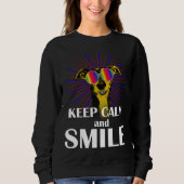 Greyhound Keep Calm & Smile Galgo Greyhound Hipp Sweatshirt (Vorderseite)