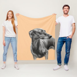 Greyhound-Kohle Zeichnend Fleecedecke