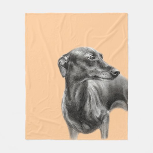 Greyhound-Kohle Zeichnend Fleecedecke (Vorderseite)