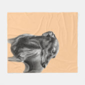 Greyhound-Kohle Zeichnend Fleecedecke (Vorderseite (Horizontal))
