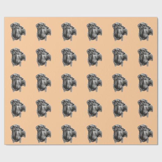 Greyhound-Kohle Zeichnend Geschenkpapier (Flach)