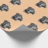 Greyhound-Kohle Zeichnend Geschenkpapier (Ecke)