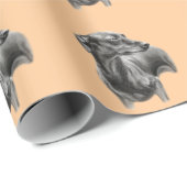 Greyhound-Kohle Zeichnend Geschenkpapier (Rolleneckpunkt)