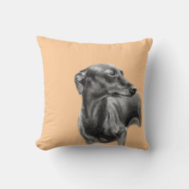 Greyhound-Kohle Zeichnend Kissen