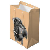 Greyhound-Kohle Zeichnend Mittlere Geschenktüte (Vorderseite Schrägansicht)