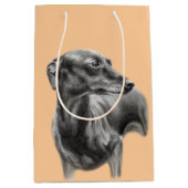 Greyhound-Kohle Zeichnend Mittlere Geschenktüte (Vorderseite)