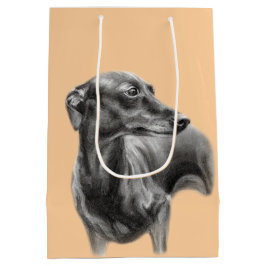 Greyhound-Kohle Zeichnend Mittlere Geschenktüte
