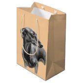 Greyhound-Kohle Zeichnend Mittlere Geschenktüte (Rückseite Schrägansicht)