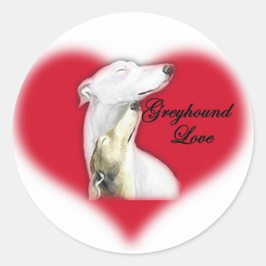 Greyhound Liebe Dog Art Sticker (Vorderseite)