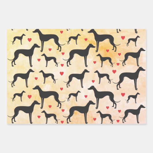 Greyhound-Liebe Geschenkpapier Set (Vorderseite 2)