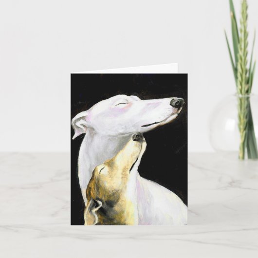 Greyhound Liebe Hund Art Note Card Karte (Vorderseite)