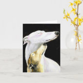 Greyhound Liebe Hund Art Note Card Karte (Gelbe Blume)