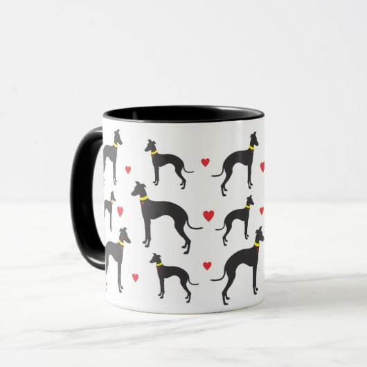 Greyhound-Liebe Tasse (Vorderseite Links)