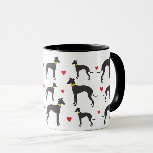 Greyhound-Liebe Tasse (VorderseiteRechts)