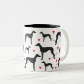 Greyhound-Liebe Zweifarbige Tasse (VorderseiteRechts)