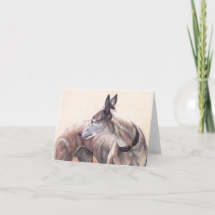 Greyhound Looking Back Dog Art Note Card Karte
