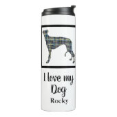 Greyhound/Lurchenhund Hund Gelb & Blau Silhouette Thermosbecher (Nach links gedreht)