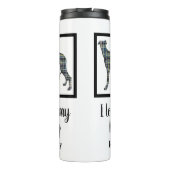 Greyhound/Lurchenhund Hund Gelb & Blau Silhouette Thermosbecher (Rückseite)