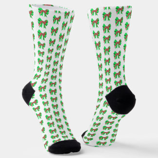 Greyhound Lurcher Christmas Dog Bow Silhouette Wht Socken