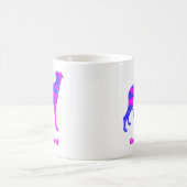 Greyhound Lurcher Dog Niedlich Pink Silhouette Wei Kaffeetasse (Mittel)
